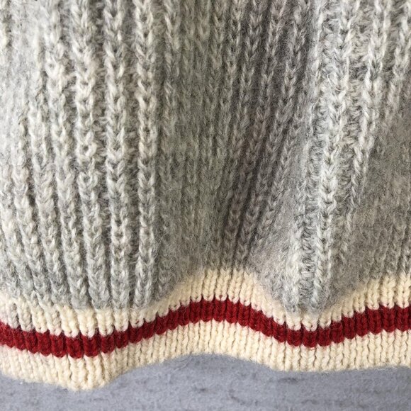 Northern Watters Knitwear Sweater Kids XS Gray Wool Henley Chunky Knit Canada - Picture 12 of 16